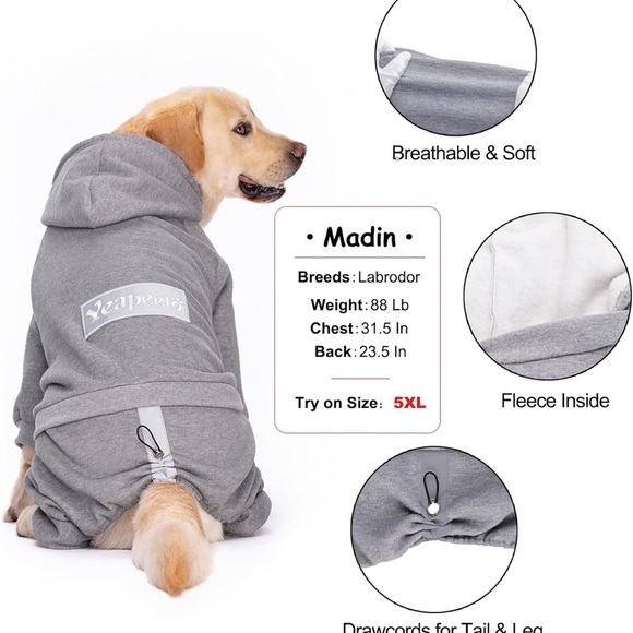 Yeapeeto Pet Hoodies Set - Gray, Black, Red - Picture 2 of 11